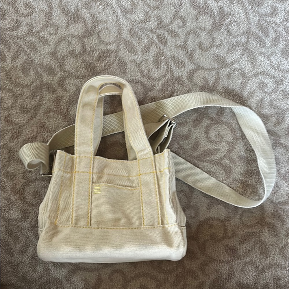 Urban Outfitters Mini Cream Canvas Tote Bag